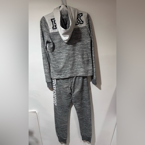 PINK Victoria's Secret Gray and White Hoodie Set - Picture 2 of 16